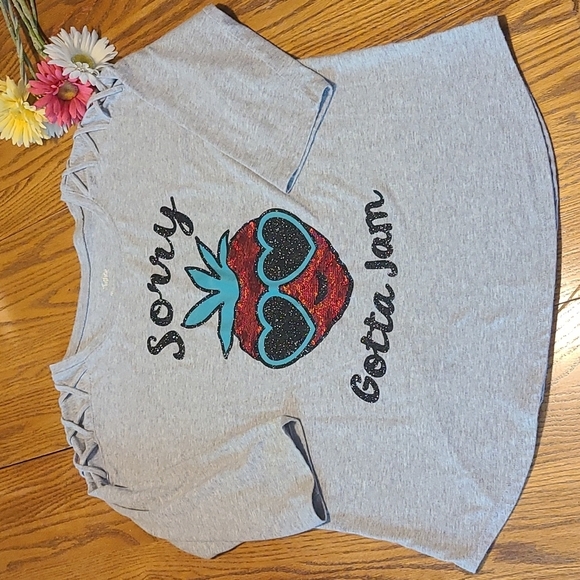 Justice Strawberry Top Criss Cross Shoulders - Girl's 20 - Picture 2 of 8